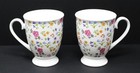 2 Royal Grafton by Tams Footed Fine Bone China Coffee Mug Cup Floral Chintz 10oz