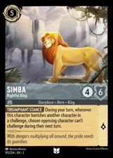 4x Simba - Rightful King - 193/204 - Uncommon NM-Mint Disney Lorcana: Into the I