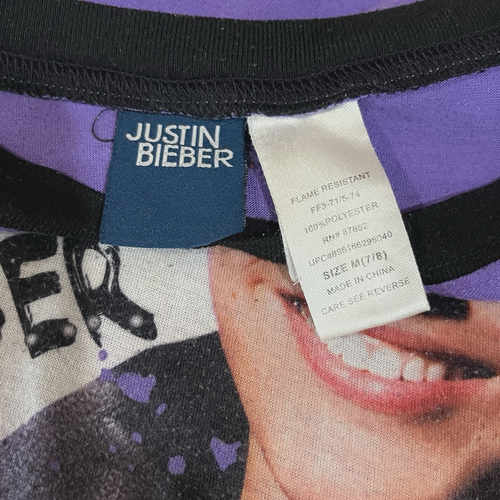 Girls Justine Bieber Y2K Night Gown Size 7-8 Purple - Picture 8 of 14