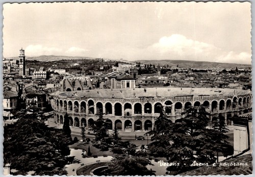 Vintage RPPC Panorama View & Roman Arena Amphitheatre Of Verona Italy - Picture 2 of 3