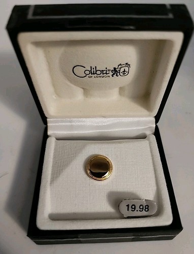 Colibri Round Gold Plated Tie Tack - Picture 1 of 2