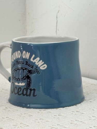 Blue and White 18oz Premium Ceramic Turtle themed Mug, Global Design Connections - Picture 7 of 10
