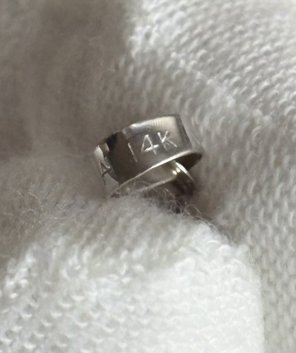 14K White Gold Cross Dove Pendant Religious Italy 1.5in Has 1 Dent On Back VTG - Picture 4 of 11