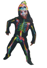 Hyde and EEK Color Melt Skeleton Halloween Costume Kids Medium New 2 Piece