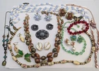 Vtg Mod Costume Wearable jewelry Lot Lucite Glass Rhinestone Some Sets