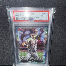 2023 Bowman's Best - Bowman Masterpieces Mini-Diamond Refractor Max Clark-PSA 10