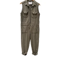 Acacia basics hollywood jumper. Color: Olive. 100% cotton. Cuffed ankles. Size S