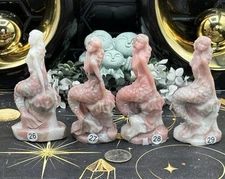 Natural Pink Opal Mermaid Carvings Delicate SALE free ship & Gift