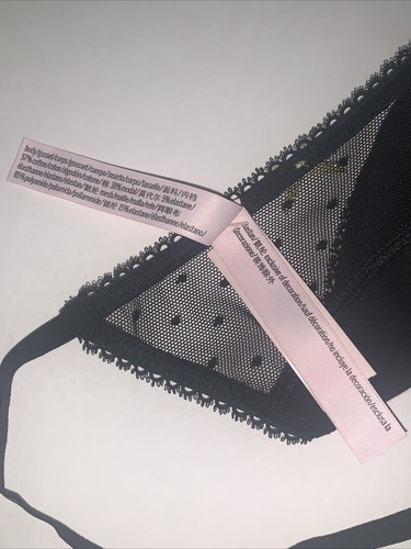 2 Panty Tanga Victoria's Secret Rojo Negro Malla Lunares Cobertura Mínima Nuevo con Etiquetas S - Imagen 12 de 16