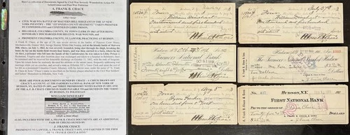 CIVIL WAR WIA/POW SGT 14th NY INFANTRY POLITICIAN CHACE CHECK DOCUMENTS SIGNED