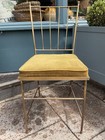 Vintage Chair, Mid Century Brass & Mustard Seating Furniture, Occasional Chair