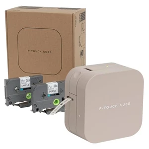 Brother P-touch Marqueur d'étiquettes Cube Latte PT-P300BTLT Compatible avec Smartphone, 3.5mm