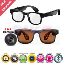 AI Smart Glasses 1080p HD Camera 8MP Real Time Translation Voice Assist
