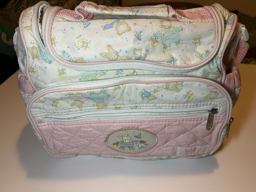 Vintage Wickeltasche Baby Connections Pastell Mädchen Rosa mit Wickelunterlage 80’s 90’s - Bild 2 von 20