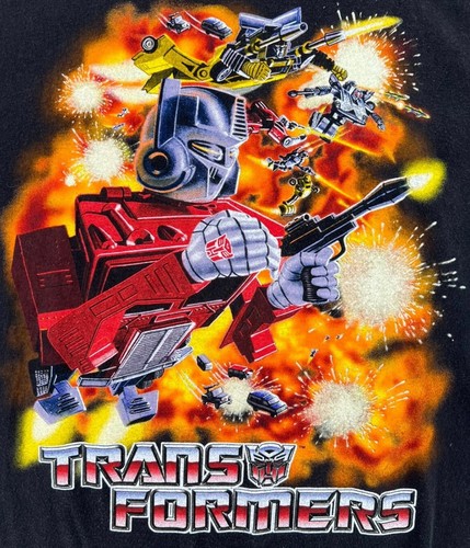 Vintage 90s TRANSFORMERS Single Stitched T Shirt CHANGES Tag Black XL - Bild 8 von 8
