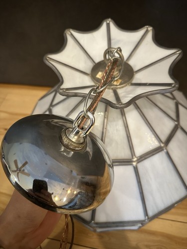 Vintage Tiffany Style Stained Slag Glass Hanging Ceiling Light Fixture Pub Lamp - Picture 5 of 8