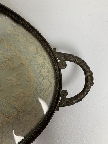 Französisches Ormolu Boudoir Gold Vergoldet Blumen Spitze Fuß Kosmetik Parfüm Tablett - Bild 6 von 10