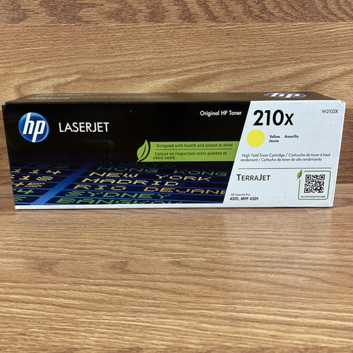 Genuine OEM HP 210X Yellow High Yield Toner Cartridge W2102X - New and Sealed - Picture 1 of 6