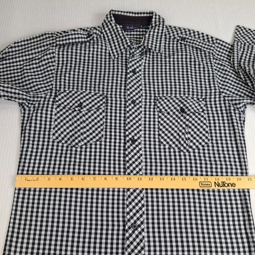 Wish One 90 One Herren Gr. L Hemdpaket kariert schwarz weiß bestickt langarm - Bild 21 von 23