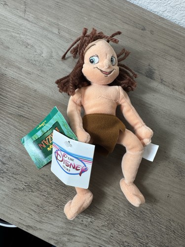 Vintage Disney Store Young Tarzan Mini Sitzsack 9 Zoll Plüschtier Stofftier mit Etikett 1999 - Bild 2 von 4