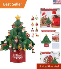 Christmas Advent Calendar 2025-24 Days Countdown Calendar Christmas Tree with En
