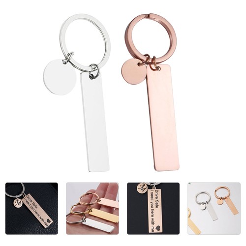 2pcs Blank Stainless Steel Key Chain DIY Blank Keychains Metal Key Rings - Imagen 9 de 12