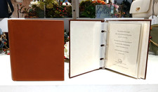 Graphic Image Photo Album Leather Cover Small 5x7 Ring Binder 36 4x6 Pics B Tan