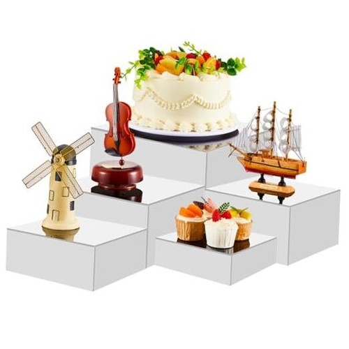 Buffet Risers 5 Pcs Acrylic Food Display Cube for Buffet Table Dessert Cake - Picture 1 of 7
