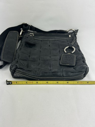 Gesteppte Leder gefütterte schwarze Umhängetasche Handtasche genarbtes Ellington BB1 - Bild 12 von 13