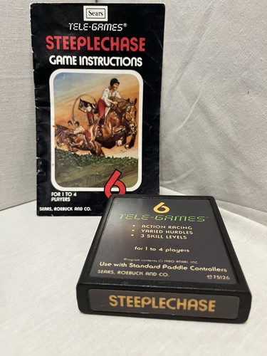 RARE Sears Tele-Games: Steeplechase (Atari 2600) W/Manual. Tested & Working!! - Picture 2 of 3