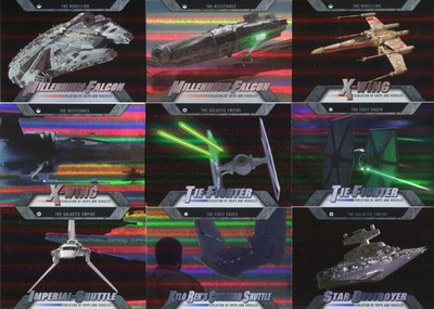 Star Wars Evolution Ships and Vehicles Chase Card Set 18 Cards Topps 2016