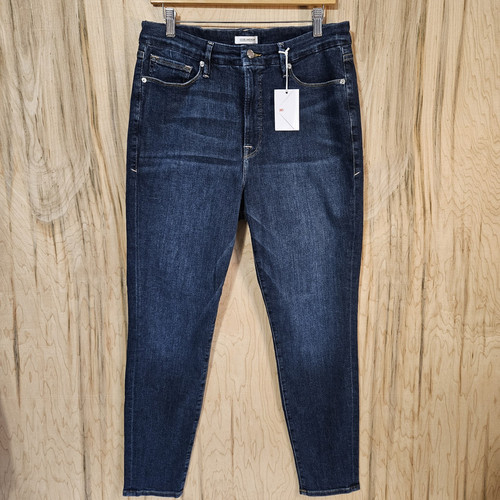 Good American Good Legs Dark Wash Skinny Ankle Jean Womens Size 18 Nwt Runs Sm - Picture 1 of 15