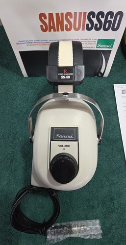Vintage Sansui SS-60 Stereo Headphones 8Ω, New in the Box - Picture 3 of 17