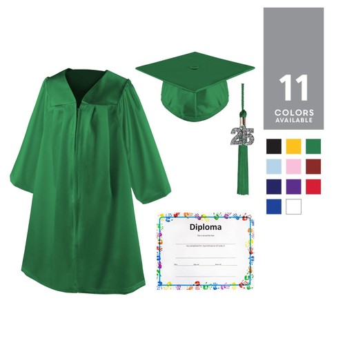 Cappello e abito lucido per laurea asilo nido, nappa Bling, diploma - Foto 1 di 104