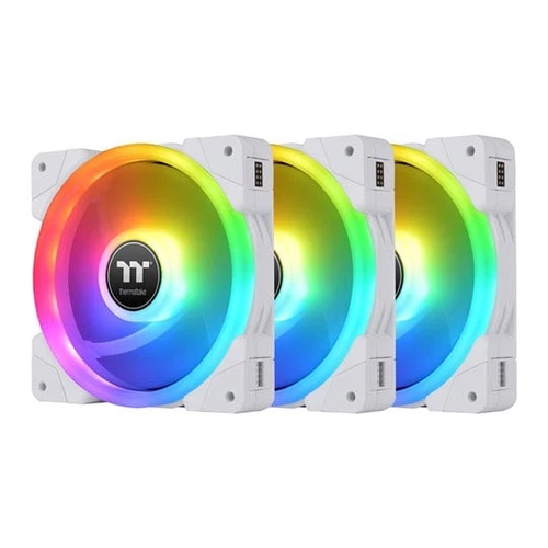 120mm Thermaltake SWAFAN EX12 RGB 3-Pack, White, RGB, 9 Blade, Magnetic Connecti