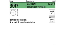 Reyher Schlauchschelle DIN 3017 W1 Form A 120-140/12 C7 Stahl galvanisch verz...