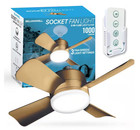Bell + Howell Socket Fan 15.7 in. LED Bright Light Bronze Ceiling Fan Remote
