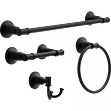 Chamberlain 4-Piece Bath Hardware Set 24 In. Towel Bar, Toilet Paper Holder, Tow