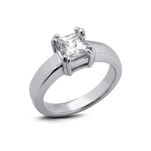 2ct F VS1 Princess Natural Certified Diamond 950 Plat. Solitaire Engagement Ring - Picture 2 of 3