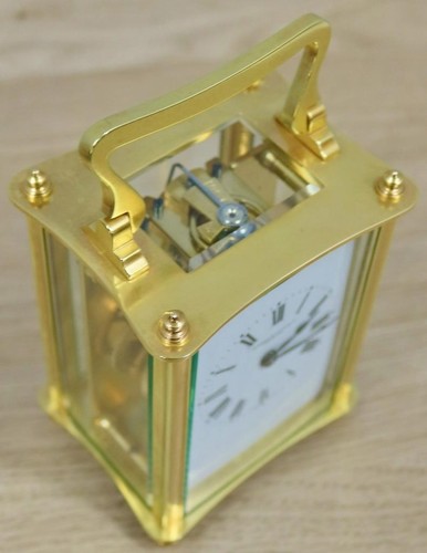 Antike französische 8 Tage Bronze Ormolu ungewöhnliches Design Uhr Kutschenuhr aus dem 19. Jh. - Bild 14 von 24