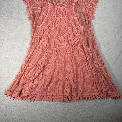 Torrid Women’s Size 4 (4X) Salmon Pink Layered Lace 2 Piece Dress Soft Girl Boho - Picture 12 of 23