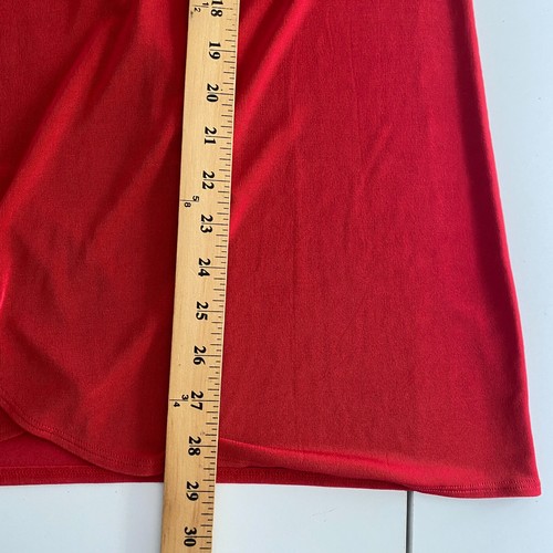 Chicos Travelers Open Front Jacket Size 2 US Large Red Slinky Knit Roll Tab Open - Picture 8 of 9