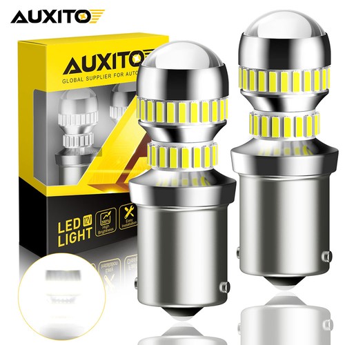 2x AUXITO BA15S 1156 Led Light Bulb Brake Reverse Turn Stop Tail Globe White Red - Picture 56 of 67