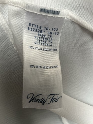 Vintage Vanity Fair White Slip 36 Dress Lingerie Nightgown Lace Nylon M - Picture 5 of 6