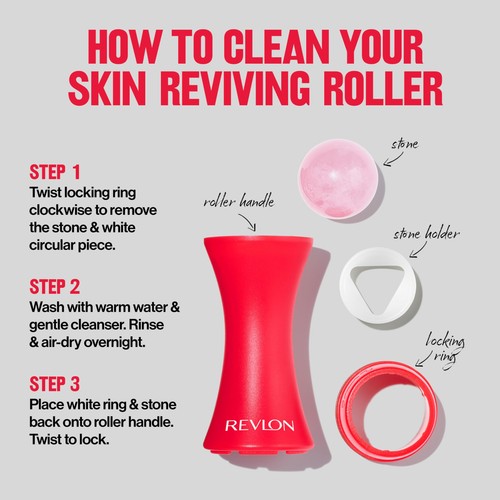Revlon Skin Reviving Roller with Rose Quartz for All-Day Facial Reviving & - Picture 8 of 11