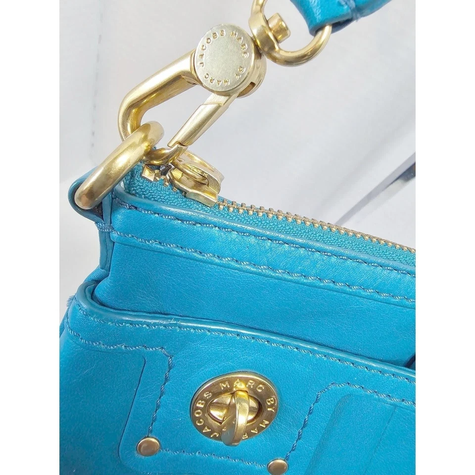 Bolso Bandolera Pequeño Rectángulo Y2K Marc by Marc Jacobs Audaz Azul Teal Foto 4 de 4
