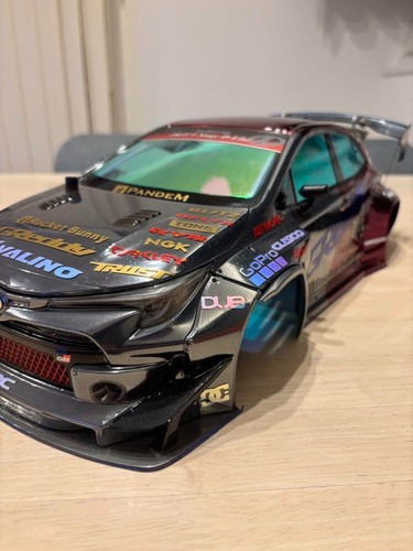 Addiction 1/10 RC Car Painted Body Toyota GR Corolla PANDEM with LEDs