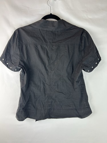 Tripp NYC Top Size 0 Double Breasted Zipper Short Sleeve Shirt Grommet Y2K  CB1 - Picture 3 of 9