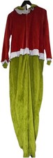 The Grinch Adult Plush Hooded One Piece Pajamas Costume M/M