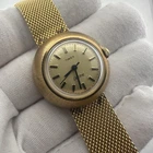 Vintage Ladies Timex Electric Domed Gold Tone Mesh Band Watch - New Battery